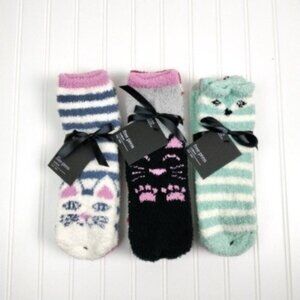 Free Press Six Pairs Plush Cozy Socks Pnk One Size